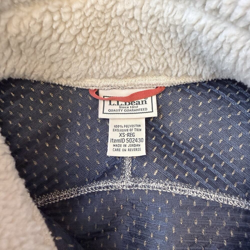LL Bean Mountain Pile Sherpa Fleece Vest Full Zip Natural Cream Women’s XS-REG - Picture 4 of 6